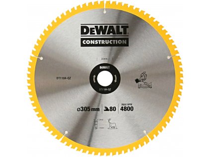 DeWALT 305x30mm pilový kotouč ATB 7°  (80 zubů)