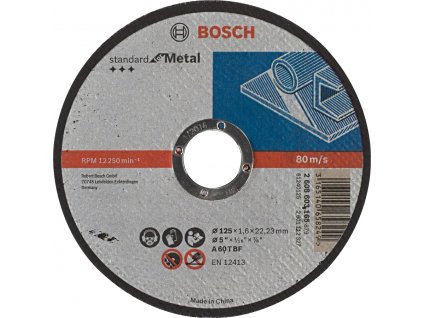 BOSCH 125x22,23mm řezný kotouč na kov Standard for Metal (1.6 mm)