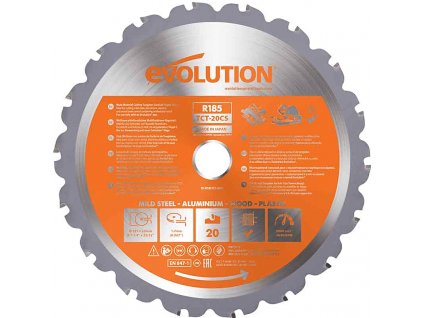 EVOLUTION EV018520 185x20mm (20Z) univerzální kotouč na dřevo, kov, hliník a plast