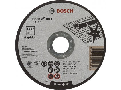 BOSCH Expert for Inox rovný dělící kotouč na nerez 125mm (1.0 mm)