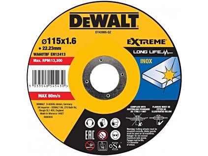 DeWALT DT43905 115x22,23mm řezný kotouč na nerez EXTREME - Long Life