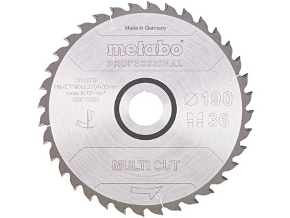 METABO pilový kotouč Multi Cut 190x30mm (36 zubů)