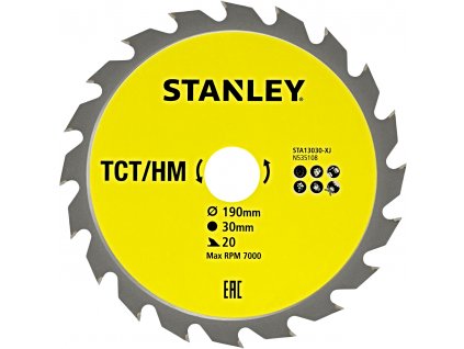 STANLEY pilový kotouč TCT/HM 190x20mm (20Z)