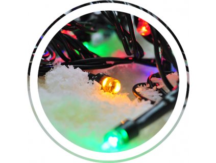 SOLIGHT 1V101-M LED venkovní vánoční řetěz, 100 LED, 10m, přívod 3m, 8 funkcí, časovač, IP44, vícebarevný