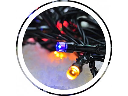 SOLIGHT 1V04-M LED venkovní vánoční řetěz, 300 LED, 30m, přívod 5m, 8 funkcí, časovač, IP44, vícebarevný