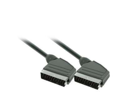 SOLIGHT SSV0115E SCART kabel, SCART konektor - SCART konektor, 21pin, 1,5m, průměr 8mm, sáček