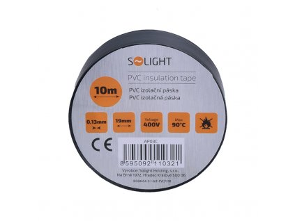 SOLIGHT AP03C izolační páska, 19mm x 0,13mm x 10m, černá