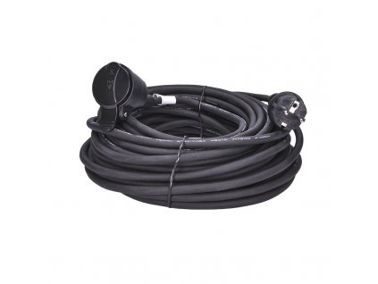 SOLIGHT PS32 prodlužovací kabel - spojka, 1 zásuvka, 20m, 3 x 1,5mm2, gumová, černá