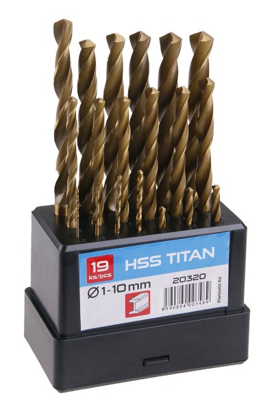 Levně FESTA Sada HSS TITAN vrtáků 1-10mm (po 0,5mm) 19ks plast