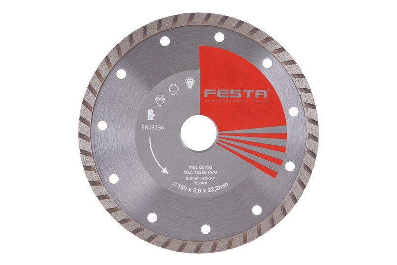 Levně FESTA Kotouč diamantový TURBO 150x2,6x22,2mm