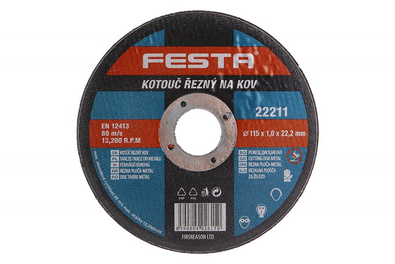 Levně FESTA Kotouč řezný na kov 115x1x22,2mm