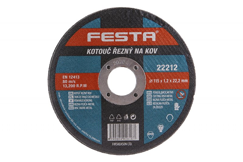 Levně FESTA Kotouč řezný na kov 115x1,2x22,2mm