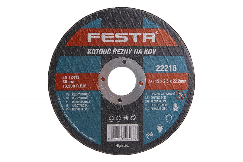 Levně FESTA Kotouč řezný na kov 115x2,5x22,2mm