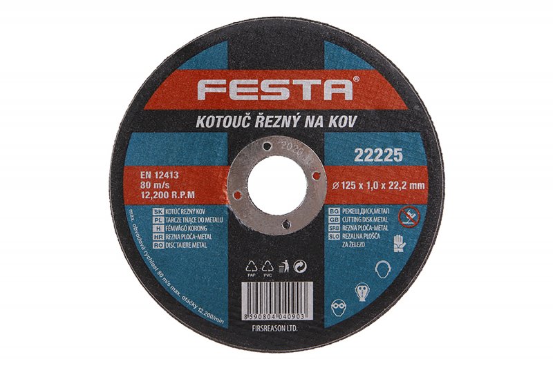 Levně FESTA Kotouč řezný na kov 125x1,0x22,2mm