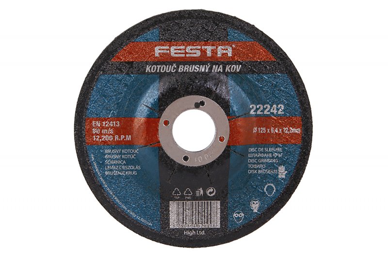 FESTA Kotouč brusný na kov 125x6,4x22,2mm