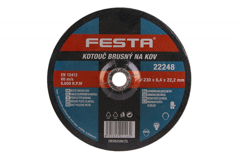 FESTA Kotouč brusný na kov 230x6,4x22,2mm