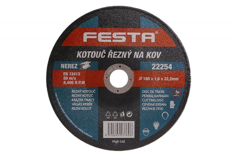 Levně FESTA Kotouč řezný na kov 180x1,6x22,2mm