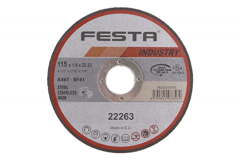 Levně FESTA Kotouč řezný INDUSTRY na kov 115x1,6x22,2mm