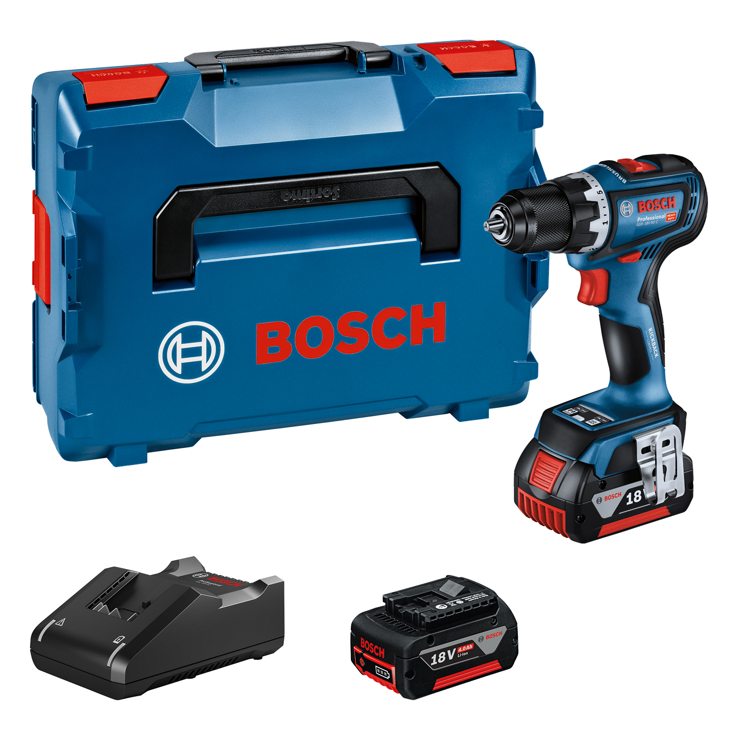 Levně BOSCH GSR 18V-90 C (2x 4Ah) aku vrtačka