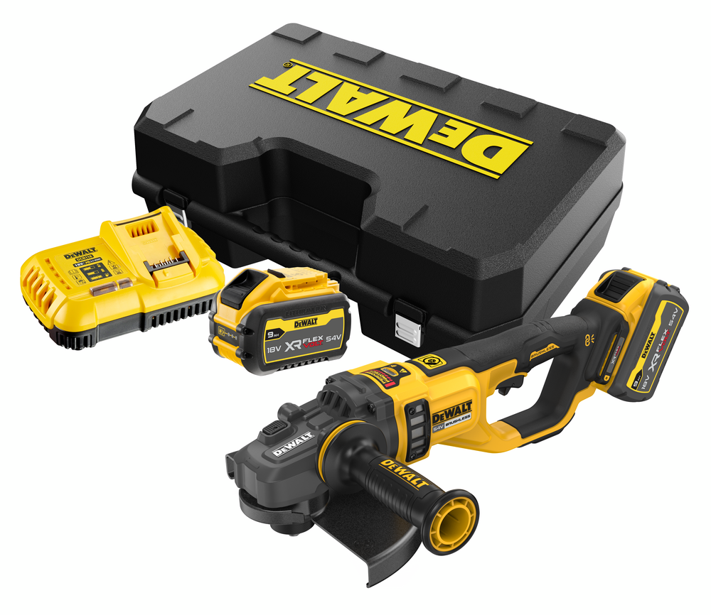 DeWALT DCG460X2 aku úhlová bruska 54 V XR FLEXVOLT 230mm (2x9Ah) v kufru