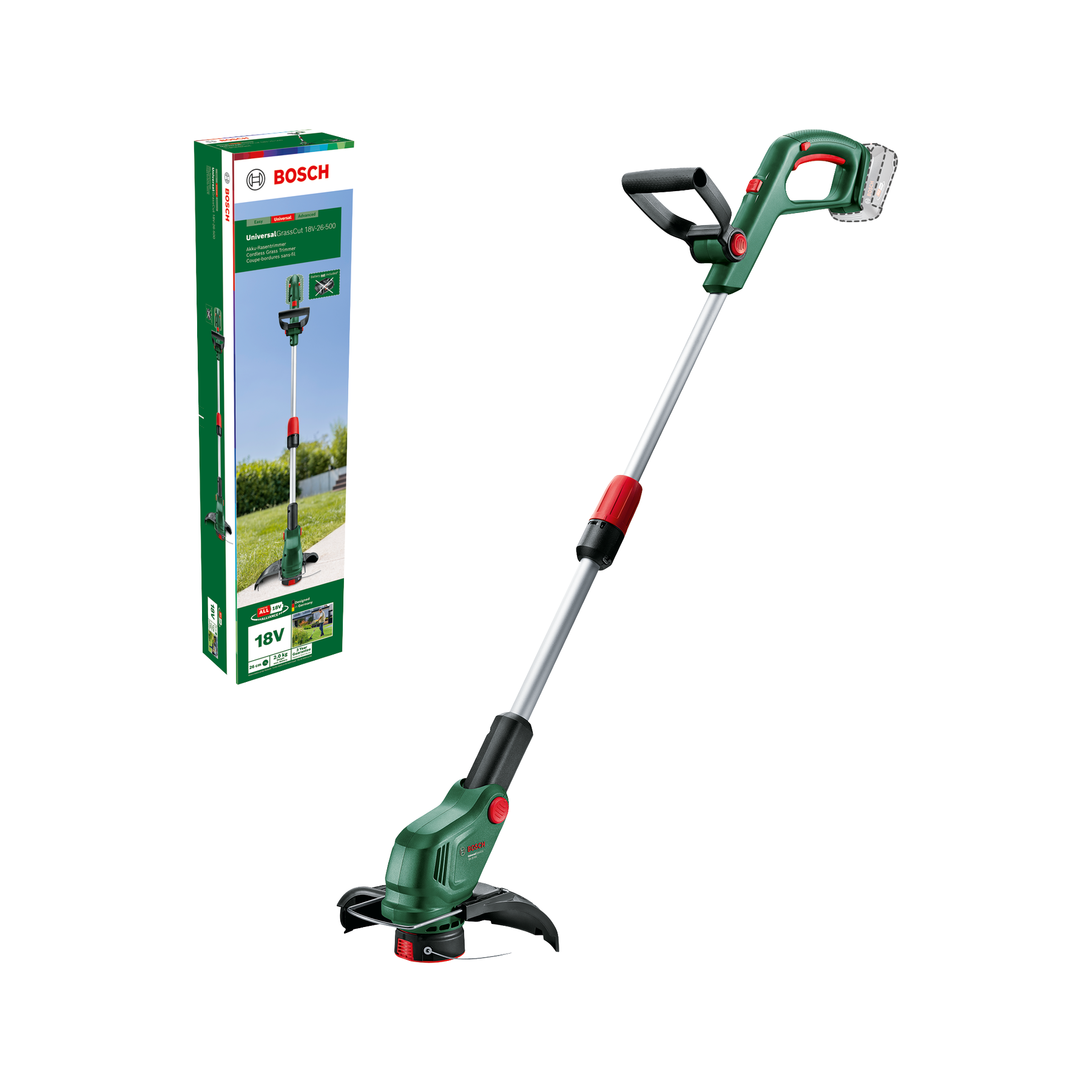 Levně BOSCH UniversalGrassCut 18V-26-500 (verze bez aku) 18V aku strunová sekačka