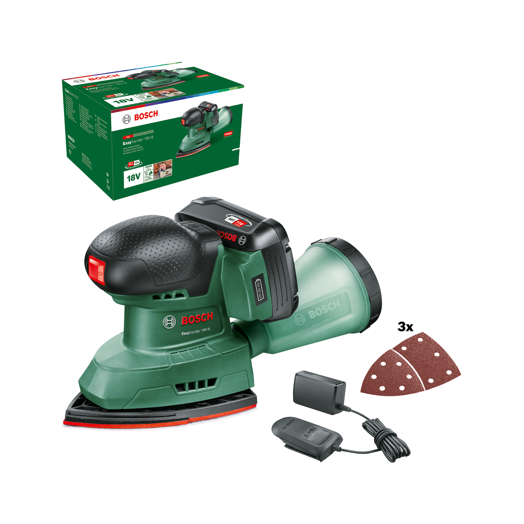 BOSCH EasySander 18V-8 (1x2,0 Ah) aku multibruska