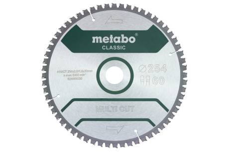 Levně METABO pilový kotouč „MULTI CUT – CLASSIC“ 254X30 Z60