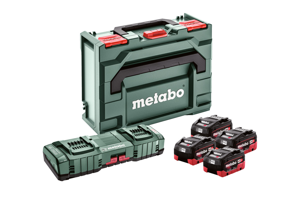 METABO Základní sada 4x aku LiHD 18V/5,5Ah a nabíječka ASC 145 DUO + kufr