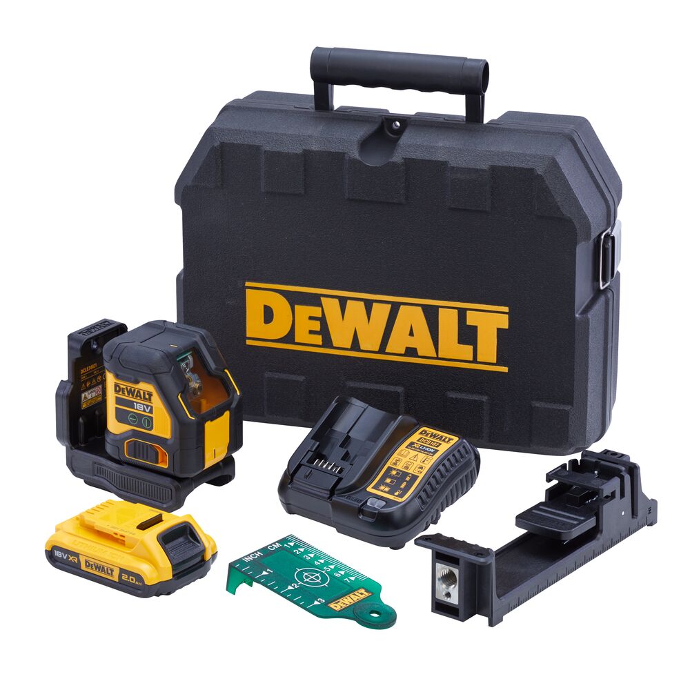 DeWALT DCLE34021D1 18V (1x 2Ah) zelený křížový laser