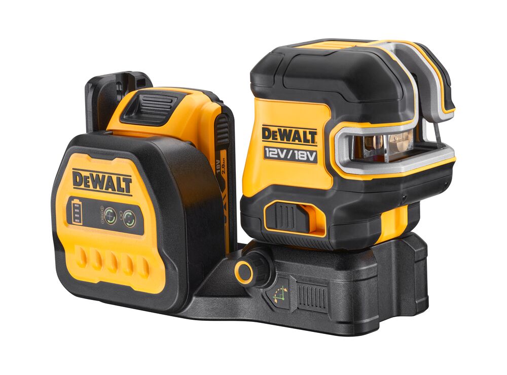 DeWALT DCE822D1G18 12/18V (1x2Ah) zelený křížový laser s olovnicí