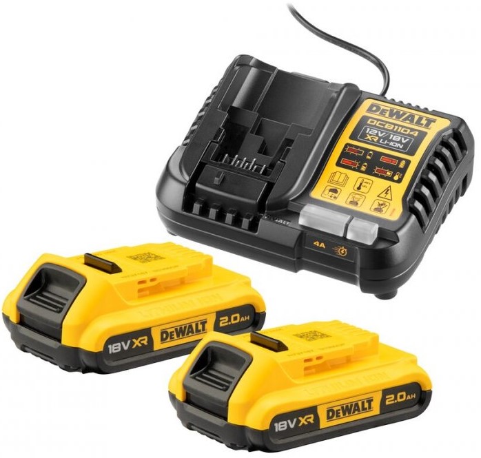 Levně DeWALT DCB1104D2 XR Sada aku 18 V (2x2Ah) + nabíječka