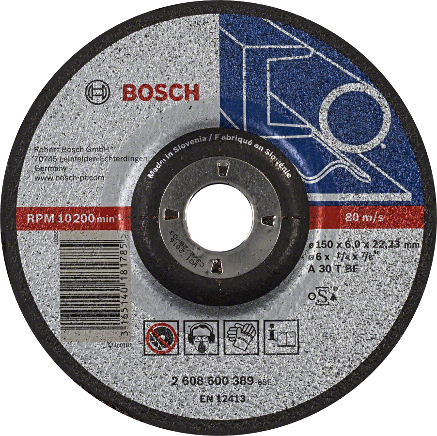 BOSCH 150x22,23mm brusný kotouč na kov Expert for Metal (6 mm) - profilovaný