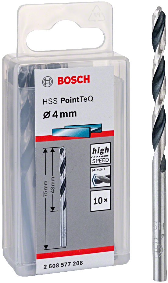 Levně BOSCH HSS PointTeQ spirálový vrták 4mm (10 ks)