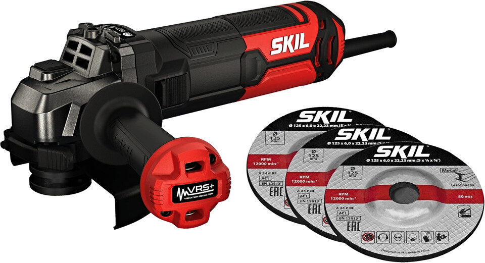 SKIL 9151 GB 125mm úhlová bruska s regulací (VRS+) + sada brusných kotoučů