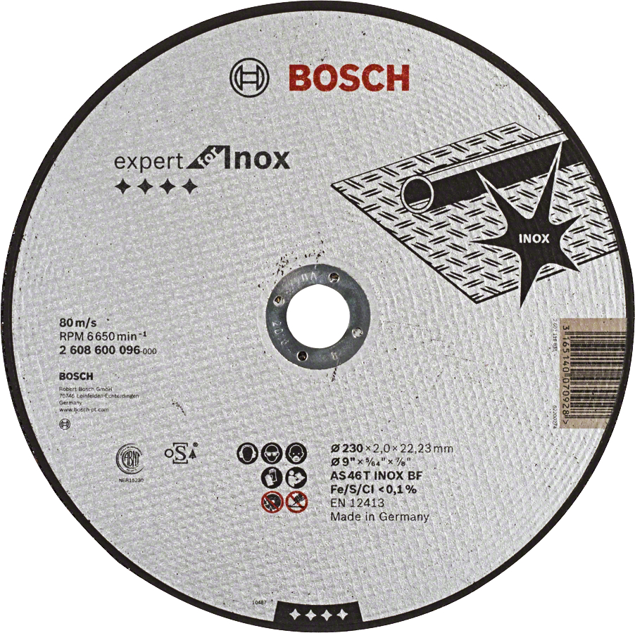 Levně BOSCH 230x22,23mm Expert for Inox rovný dělící kotouč na nerez (2.0 mm)