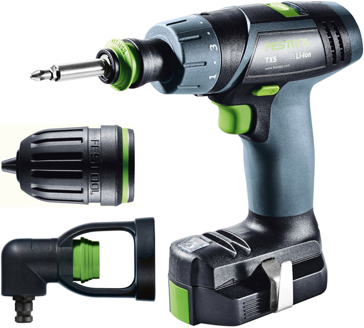 FESTOOL TXS 2,6-Set (2x2,6 Ah) aku vrtačka s úhlovým nástavcem