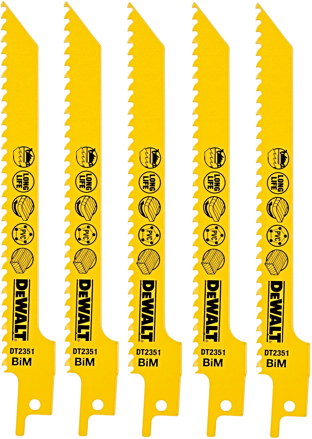 DeWALT DT2351 demoliční plátek na dřevo, obloukové řezy, 152 mm (5 ks)