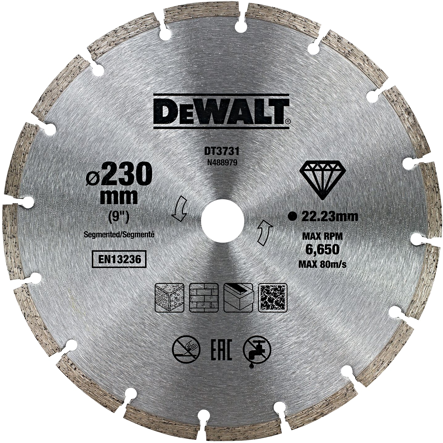 DeWALT DT3731 230x22,23mm DIA kotouč na řezání betonu a cihel