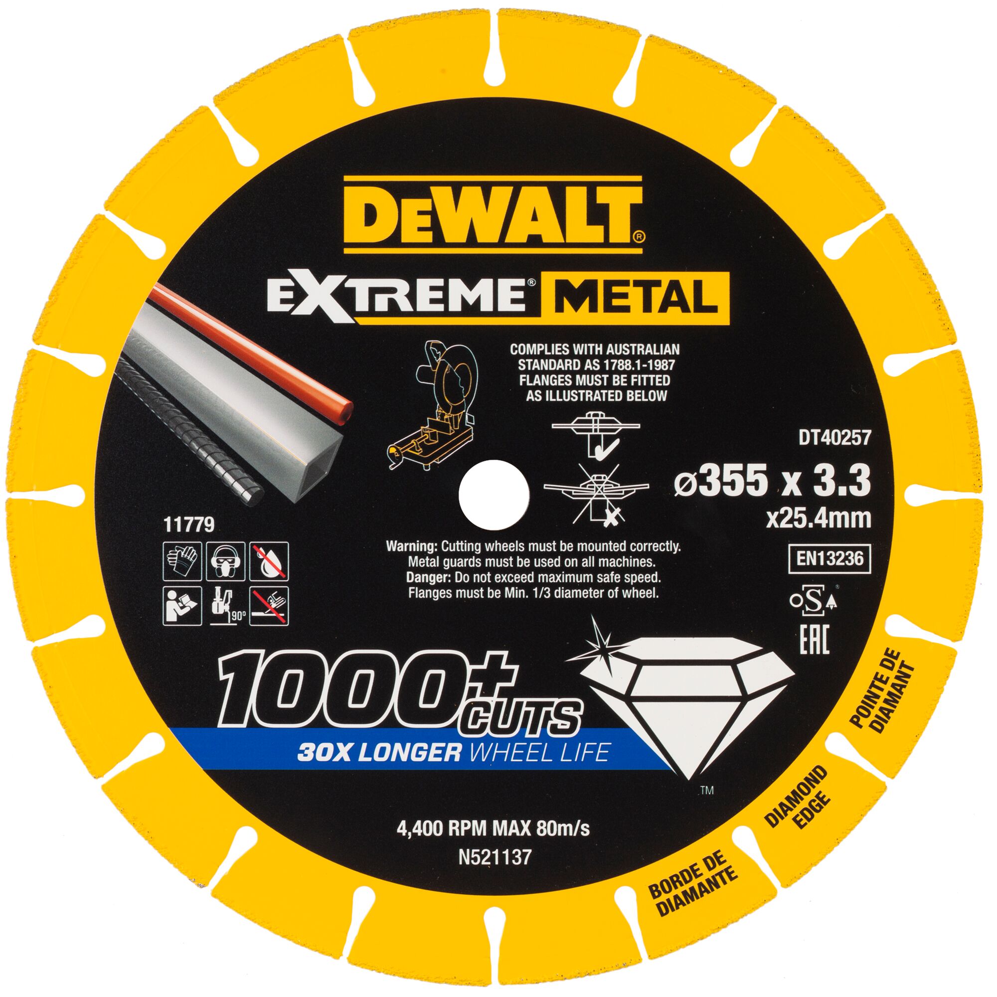 Levně DeWALT DT40257 355x25.4mm diamantový kotouč na kov Extreme Metal