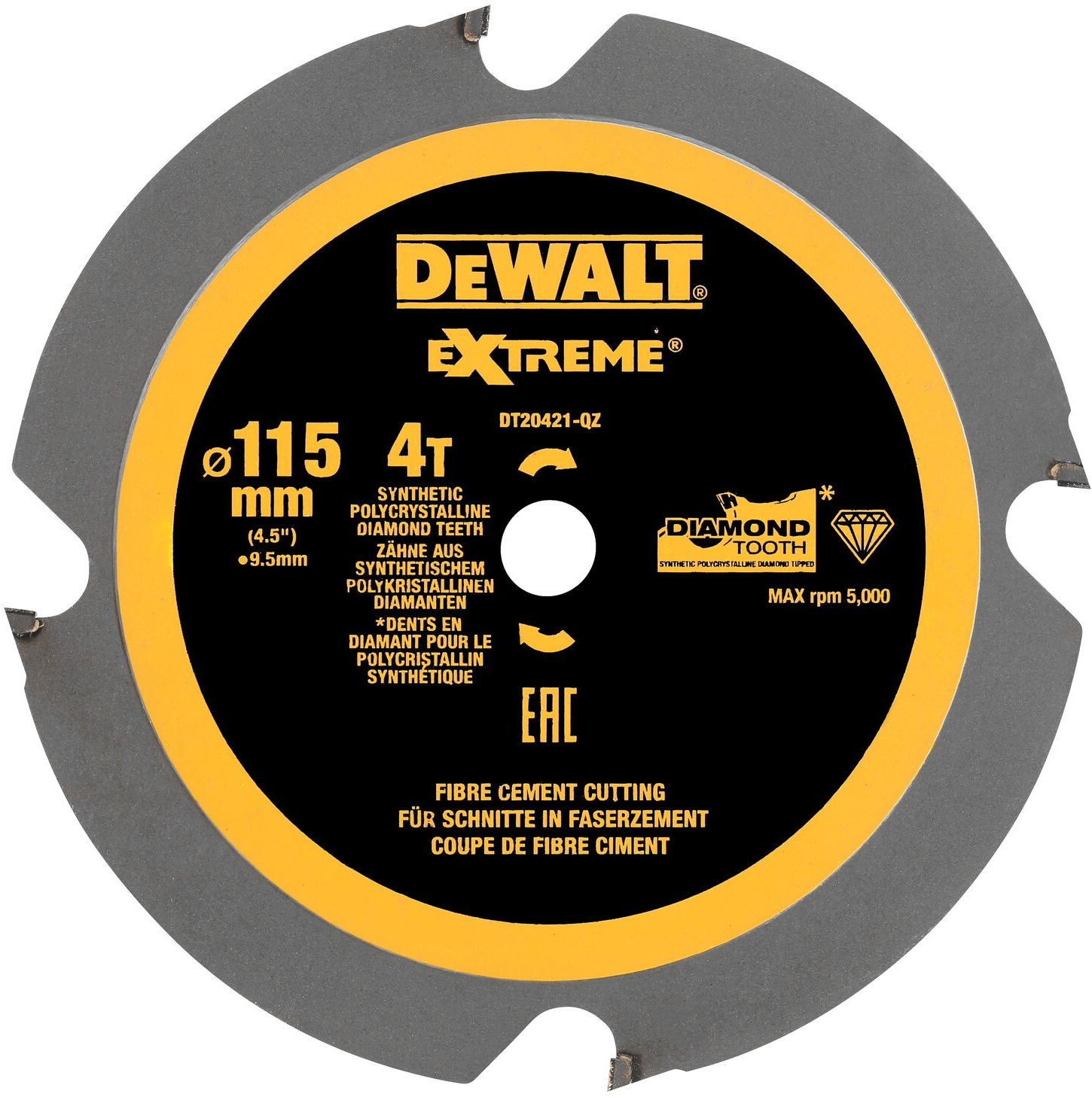 Levně DeWALT DT20421 115x9,5mm (4Z) pilový kotouč na cementovláknité desky