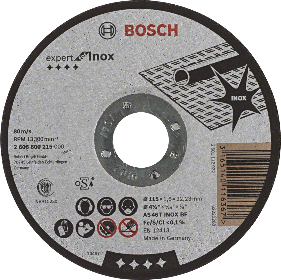 Levně BOSCH Expert for Inox rovný dělící kotouč na nerez 115mm (1.6 mm)