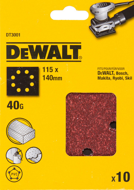 Levně DEWALT DT3004 děrovaný brusný papír 115x140 mm | P100 | 10 ks