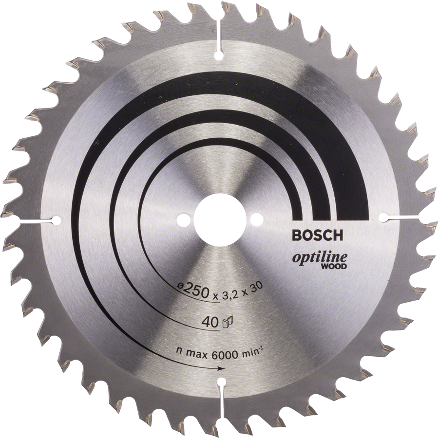 BOSCH 250x30mm (40Z) pilový kotouč na dřevo Optiline Wood (3,2 mm)