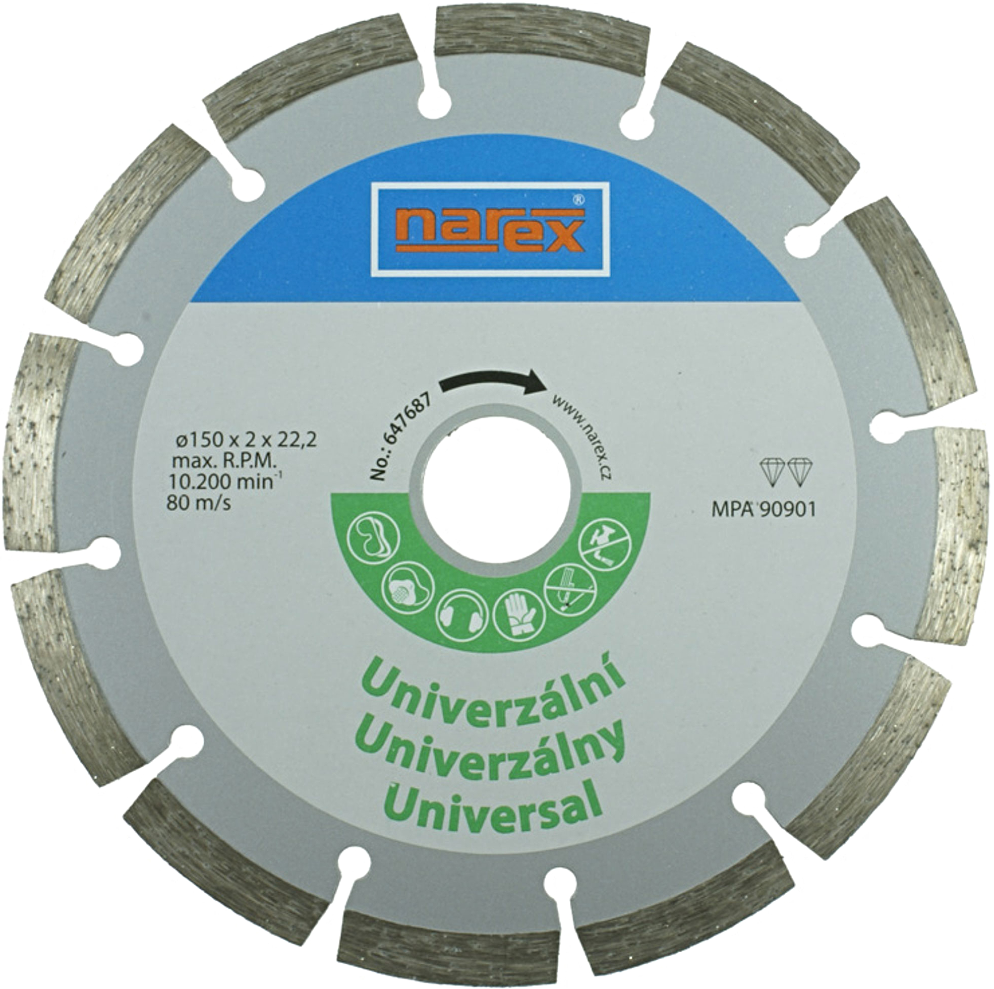 NAREX 150x22.23mm diamantový řezný kotouč univerzální Dia 150 Universal