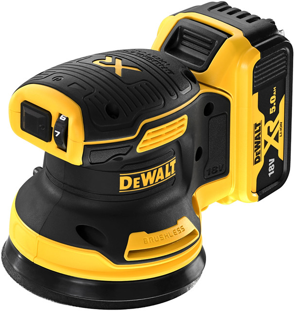 DeWALT DCW210P2 (2x5Ah) aku excentrická bruska