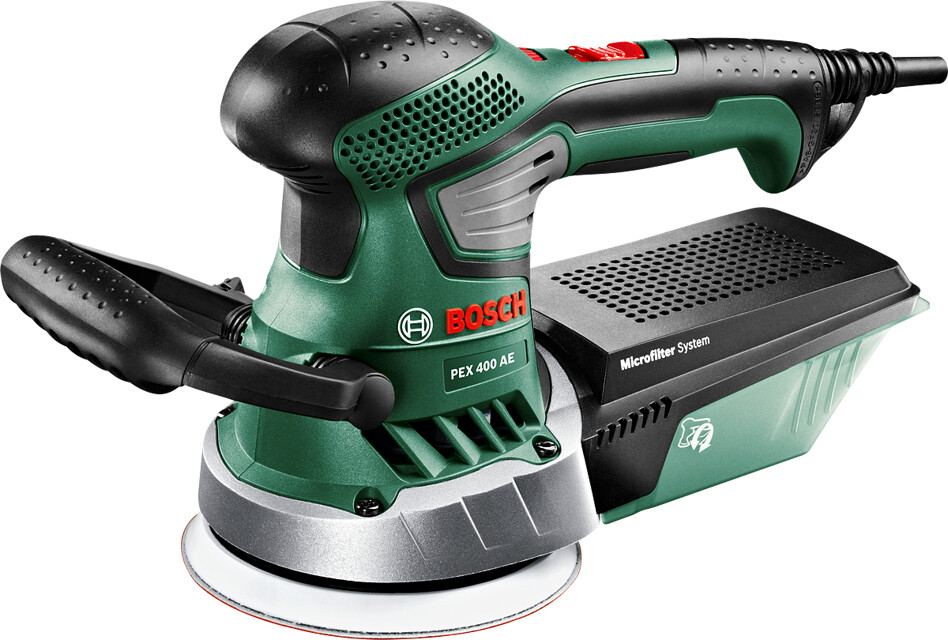 BOSCH PEX 400 AE 125mm excentrická bruska s regulací a přední nastavitelnou rukojetí