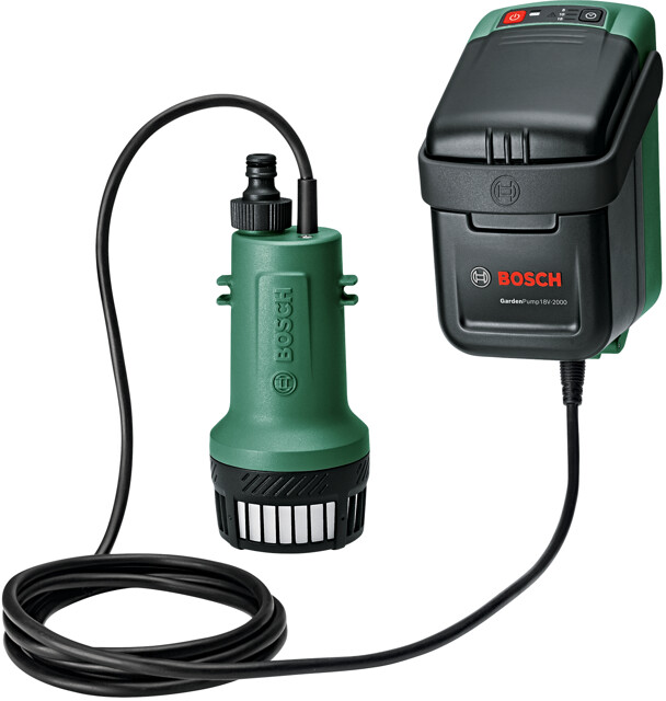 Levně BOSCH GardenPump 18V-2000 (verze bez aku) aku čerpadlo do sudu na dešťovou vodu Kompletní Battery set | aku 18 V + nabíječka ZDARMA