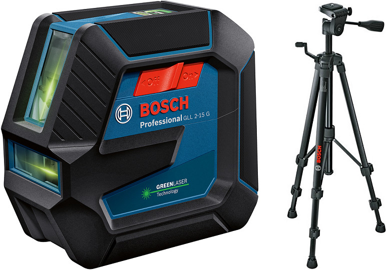 BOSCH GLL 2-15 G křížový laser se stativem (IP64)