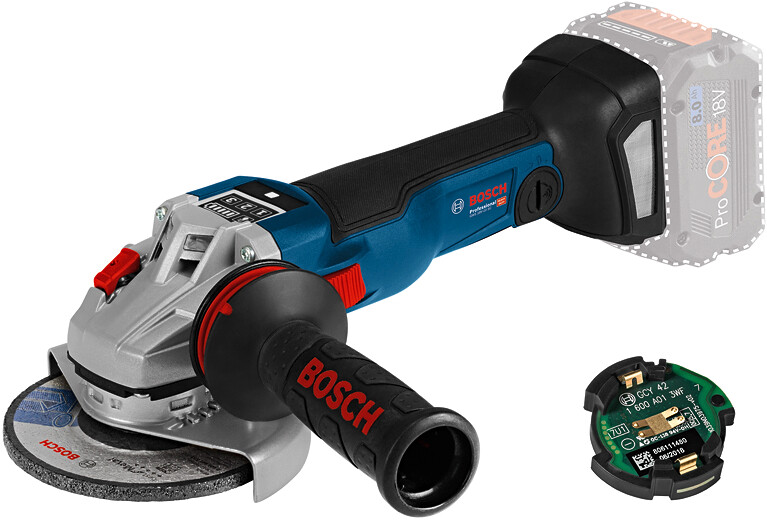 BOSCH GWS 18V-10 SC 150mm (verze bez aku) 18V aku úhlová bruska + Bluetooth čip GCY 42