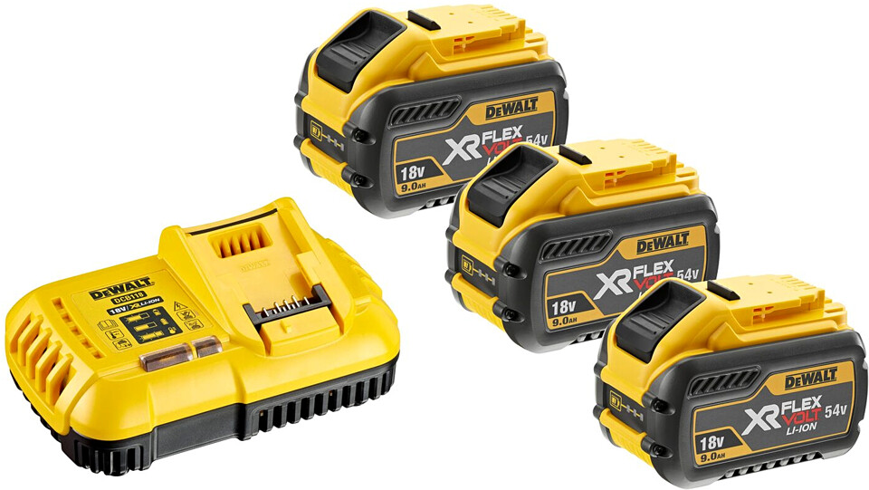 Levně DeWALT DCB118X3 set 54V FlexVolt 3x baterie 9Ah s nabíječkou DCB118